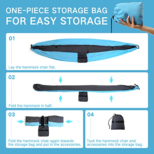 Hammock Chair, Hammock Swing Chair 3 In1, Lightweight Portable Camping Hammock Hanging Chair -Max 440 Lbs - Hanging Chair With Backrest For Camping Backpacking Hiking Outdoor Indoor #TOP6