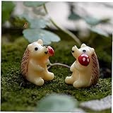 PiniceCore Gartendeko Mini Igel Und Pilz-fee Miniatures Mini Zwerge Moss Terrarien Resin Crafts Figuren