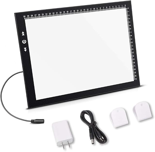 HSK A4 LED Light Box Light Pad Lock/Unlock Modes Touch Dimmer Button Super Brightness 7000 Lux with USB 5V 2A Adapter