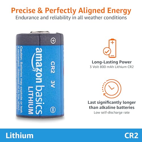 Amazon Basics CR2-Lithium-Batterien, 800 mAh, 3 Volt, langanhaltende Leistung, 4 Stück – Ansicht 3