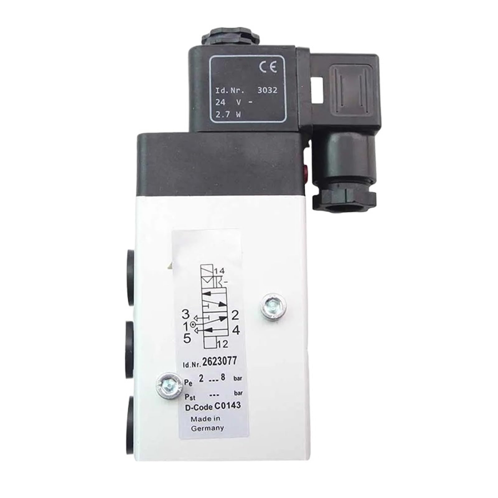 Électrovanne 5 voies 2 positions AC220V 2623077 : distributeur pneumatique pour circuit d'air