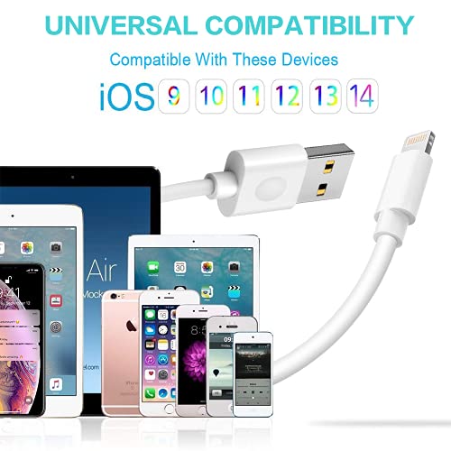 Moallia Mfi Certified Iphone Charger, Usb-A To Lightning Cable High Speed Data Sync Transfer Fast Charging Cord Compatible Iphone 14 13 12 11 Pro Max/Mini/Xs Max/Xr/Xs/X/8/7/Plus/6 Ipad(4Pack/6Ft) #TOP6