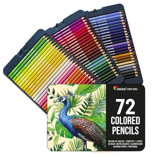 72 Zenacolor färgpennor (numrerad) – enkel förvaring – professionell uppsättning färgpennor – perfekt för vuxna målarböcker, skissbok, skolmaterial, dyna