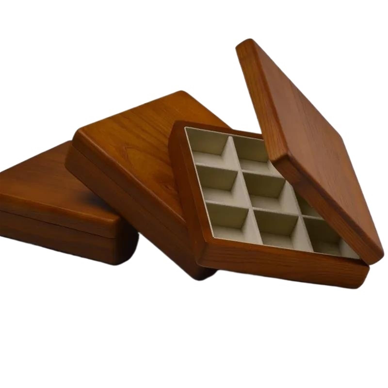 Naszyjnik Organizator retro drewniana biżuteria pudełko pierścień Ring Pierścień z biżuterią z mikrofibry stojak na biżuterię Organizer pakowanie pudełka kolczyka pudełko biżuteria pudełko biżuteria
