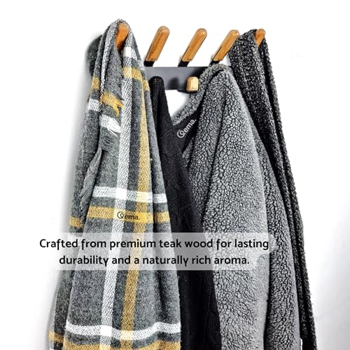 شماعة معاطف حائط أو باب – تصميم متين وأنيق – 10 خطافات – أسود – خشب طبيعي ومعدن قوي – مقاومة للماء – للمداخل والحمام