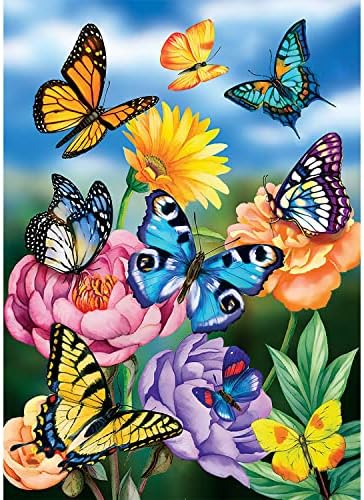 5D Diamond Painting Kits for Adults Kids, Full Drill Round Number Crystal Rhinestone Art Craft DIY Painting Kits for Parents Children Interaction, Home Wall Decor (Butterfly 30x40cm)