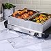 OVENTE Electric Buffet Server & Food Warmer with Two 1.5 Qt Stainless Steel Chafing Dishes, Adjustable Temperature Control – Warming Tray for Parties, Dinners & Events, Silver FW152S