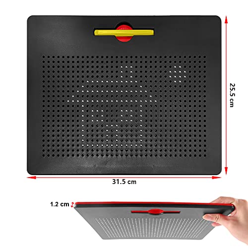 HONPHIER Kids Magnetic Drawing Tablet Magnetic Steel Balls Board Doodle Scribble Sketch Pad Magnet Writing Pads Preschool STEM Education Toys for Children (Large - Image 2