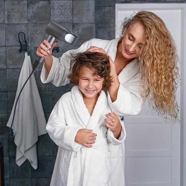 Miniatura 8 de Secador de pelo de alta velocidad iónico de bajo ruido con motor sin escobillas para un secado rápido, control inteligente de temperatura, ligero,