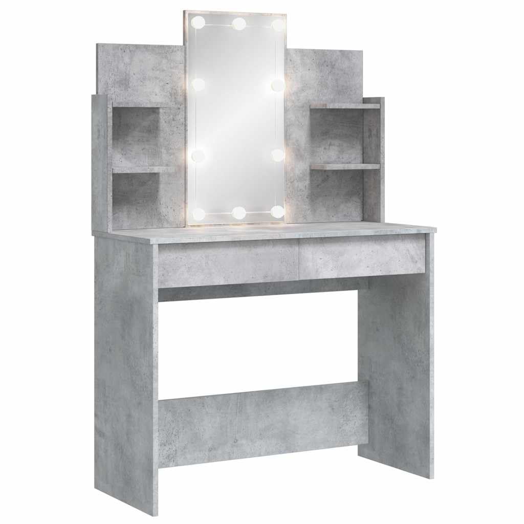 vidaXL Toeletta con Luci LED Grigio Cemento 96x40x142 cm