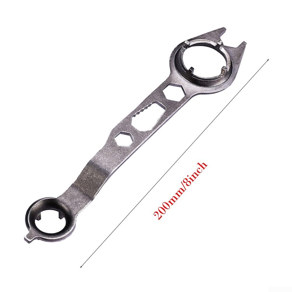 Juego de Llaves para Amoladora Angular de Acero de 65 Piezas (4 Piezas), Llave de Tues con Brida de 4 Garras, Herramienta Manual para un desmontaje eficiente, 200 x 40 mm, Gris