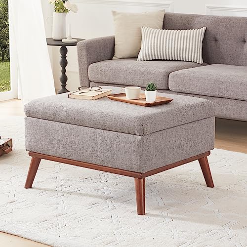 Image of Kingfun 65 inch W Loveseat Sofa with Ottoman Coffee Table, Mid Century Modern Love Seat Couches for Living Room, Button Tufted Upholstered Love Seats Furniture Set, Grey