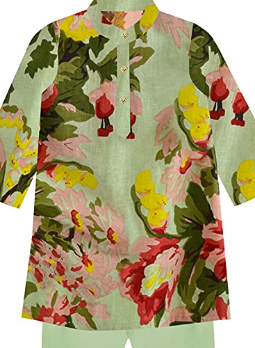 Image of A.T.U.N. (ALL THINGS UBER NICE) Boys Full Sleeve Cotton Floral Printed Kurta and Pyjama Set | Ethnic Clothing Set for Festival and Special Occasion | 2 Piece Set for Boys