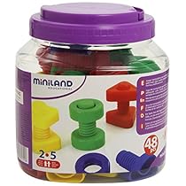 Miniland-Juego-para-Enroscar-Tornillos-Y-Tuercas-Multicolor-Talla-Unica-SI-M31721