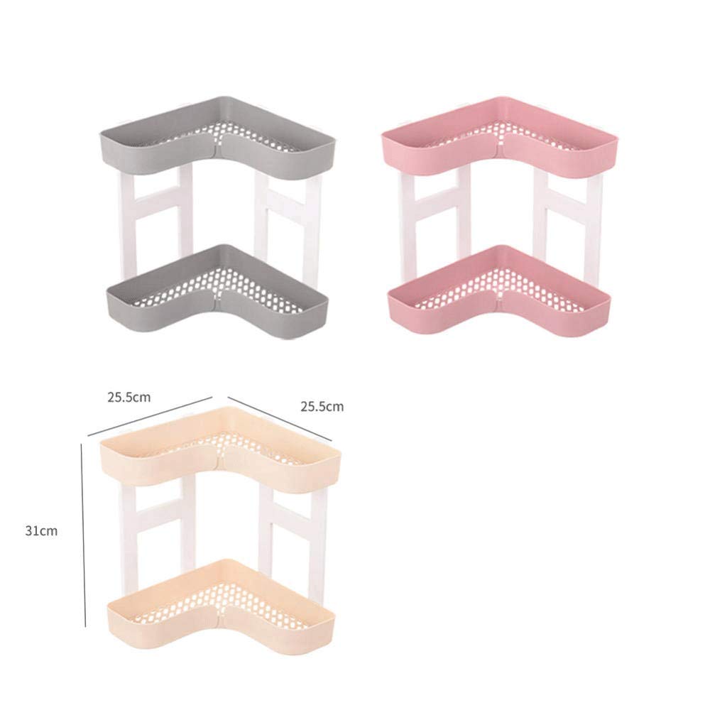 Estante de Esquina para baño, Estante de Ducha de 2 Niveles (sin taladrar) Estantes de Esquina de succión con Adhesivo de Aluminio Duradero (Color: Gris) (Gris)