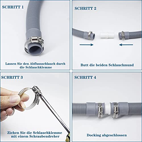 twoonto Drain Hose Extension for Washing Machines 2.5M Universal Washing Machine Hose - Image 3