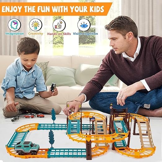 Maproline® Cityscape Express Urban Rail Set Railway Assembly DIY Rail City Track Car Toys Racing 4