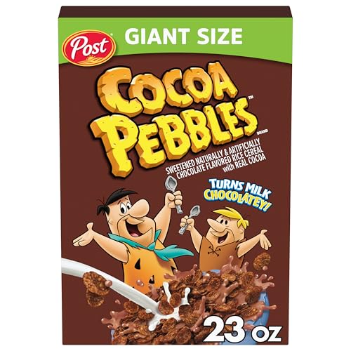 Cocoa PEBBLES Chocolate Cereal, Sweetened Rice Crunch Gluten-Free Kids Breakfast, 23 oz Box