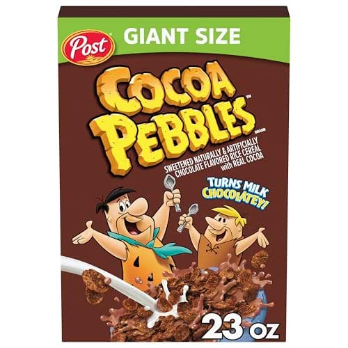 Cocoa PEBBLES Cereal, Chocolatey Kids Breakfast, Gluten Free Rice Crunch,