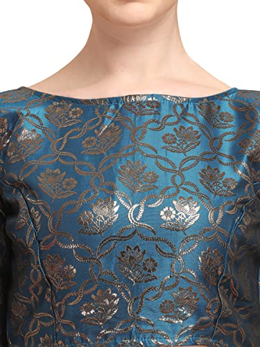 Image of OOMPH! Women's Art Silk Floral Half Sleeve Fitted Blouse
