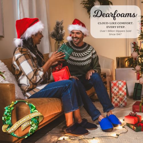 Image of Dearfoams Women's Memory Foam Cozy Soft House Slippers Gifts for Women Hannah Knit Clog House Shoes