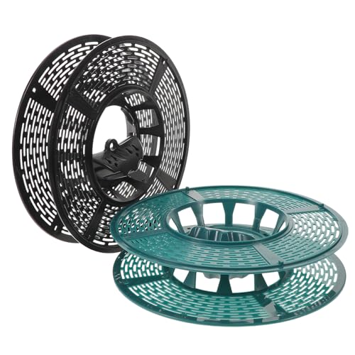 Cabilock 2 Carretes Organizadores de Luces Navideñas de Plástico, Enrollador de Luz Compacto en Negro y Verde, Soporte para Almacenamiento de Cables y Cuerdas para Decoración de