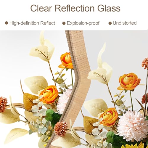 ULIKE Rattan Mirror for Wall, Bathroom 30 Inch Rustic Farmhouse Wall Decor with Handmade Wicker Frame, Boho Woven Mirror for Nursery Bedroom Living Room Entryway - Image 7