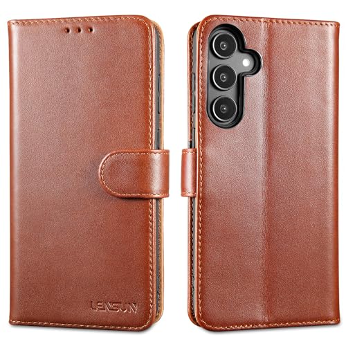 Étui Samsung Galaxy A35 5G housse cuir véritable marron antichoc multifonction