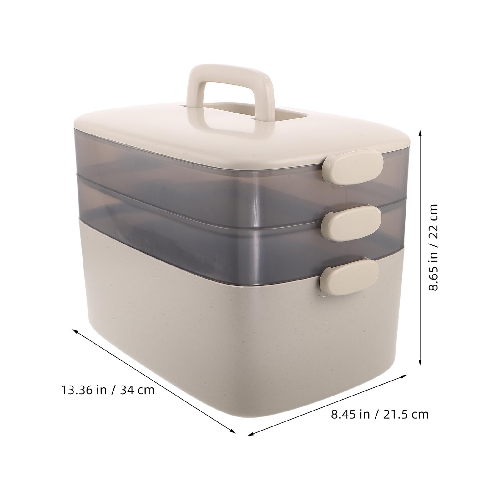 Organizer Porta Medicinali a 3 Strati Trasparente in Plastica con Scomparti Sigillati, Contenitore Portatile per Cassetta di Emergenza Famiglia, Armadietto Medico per Casa, Auto