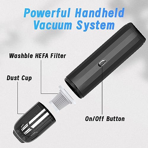 CKLHCFF Handheld Vacuum Cleaner, Car Vacuum Cleaner Cordless with 7000Pa Powerful Suction, Mini Vacuum Cleaner Cordless For Home, Office, Car, Pet Hair, Black - Image 2
