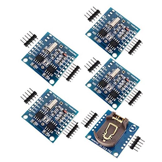 DAOKI 5Pcs RTC I2C Module Arduino I2C RTC DS1307 AT24C32 Real Time Clock Module 24C32 Memory High Precision for AVR ARM PIC SMD Compatible with Arduino with 60 Pin