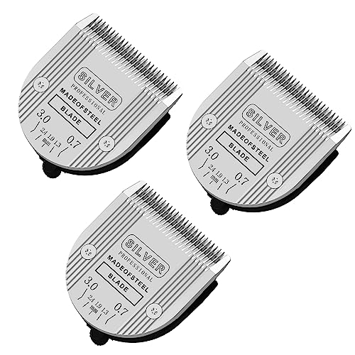 [3 Pack] 5 in 1 Replacement Blades Compatible with Wahl Bravura Clipper ChromadoCreativaFigura Dog Clippers for Dogs Grooming (Silver)