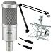 Heil Sound PR 40 Dynamic Cardioid Studio Microphone Bundle with PRSM Shock Mount, PL2T Overhead Studio and Broadcast Boom Mount and Microphone Cable