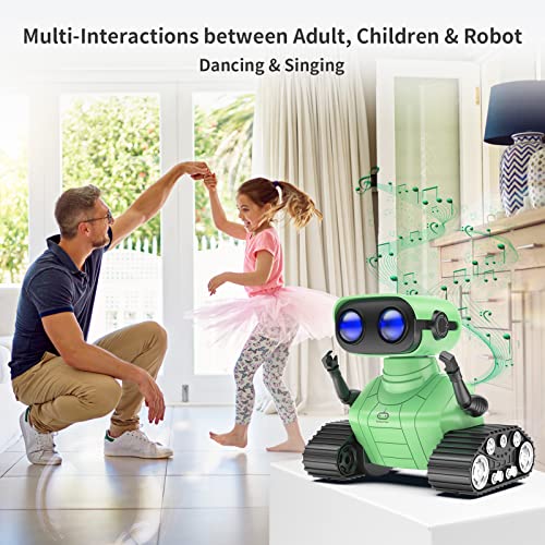 Aongan Interactive Robot Toy - Remote Control, Dancing, Singing, Led Eyes, Usb Charging, Engaging Gift For Kids 3-9 Years (Green) #TOP3