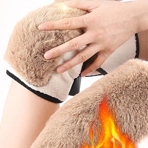Knee Warmers - Layer Faux Sheepskin Knee Covers, Autumn and Winter Leg Warmers | Knee Braces for Men and Women, Thickened Velvet Sports Knee Pads, Protective Gear for Warmth - Image 3