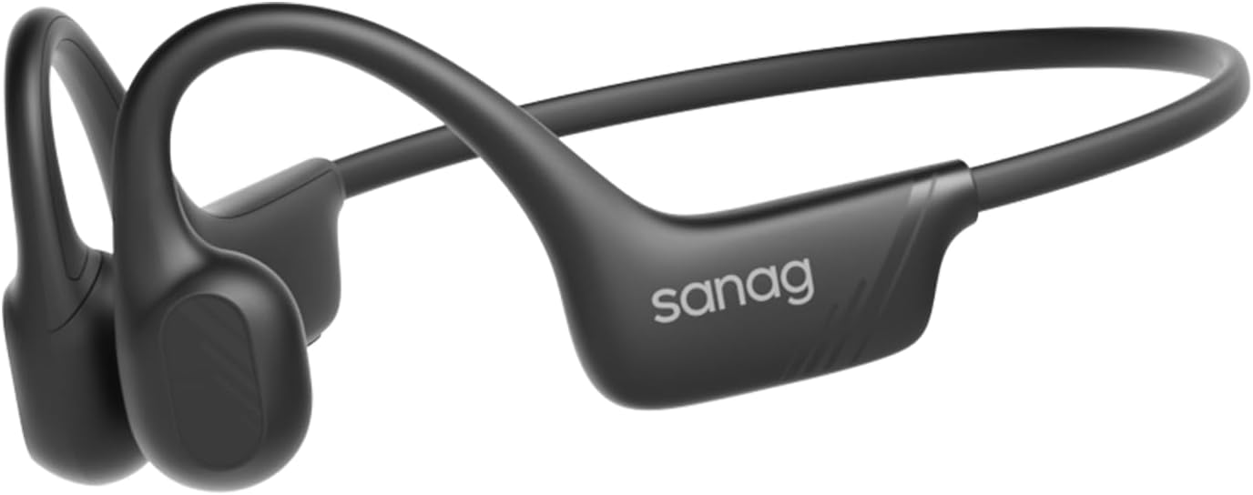 SANAG Knochenschall Kopfhörer, knochenschall kopfhörer Bluetooth, kopfhörer kabellos Bluetooth mit Mikrofon, Bluetooth 5.4, IPX5 wasserdichte, 10 Stunden Wiedergabezeit für Radfahren, Laufen