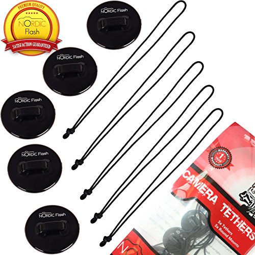 Camera Tethers for GoPro Cameras - Accessory Kit of 5x Straps + 5x