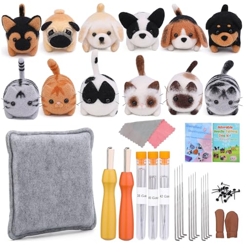Zkbszn Needle Felting Set Animal Felting Starter Kits with Felting Needle and Instructions Needle Felting Supplies with Tools