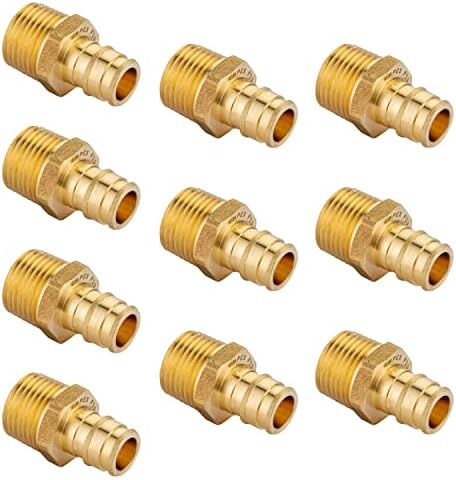 EFIELD Pex A Expansion Brass Fittings - 5 Pack 1/2 Inch Female NPT Adapter Tee, ASTM F1960