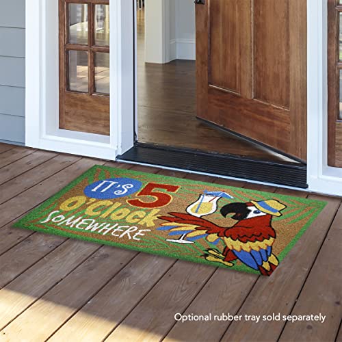 Briarwood Lane It's 5 O'Clock Summer Natural Fiber Coir Doormat 18" x 30" - Image 3