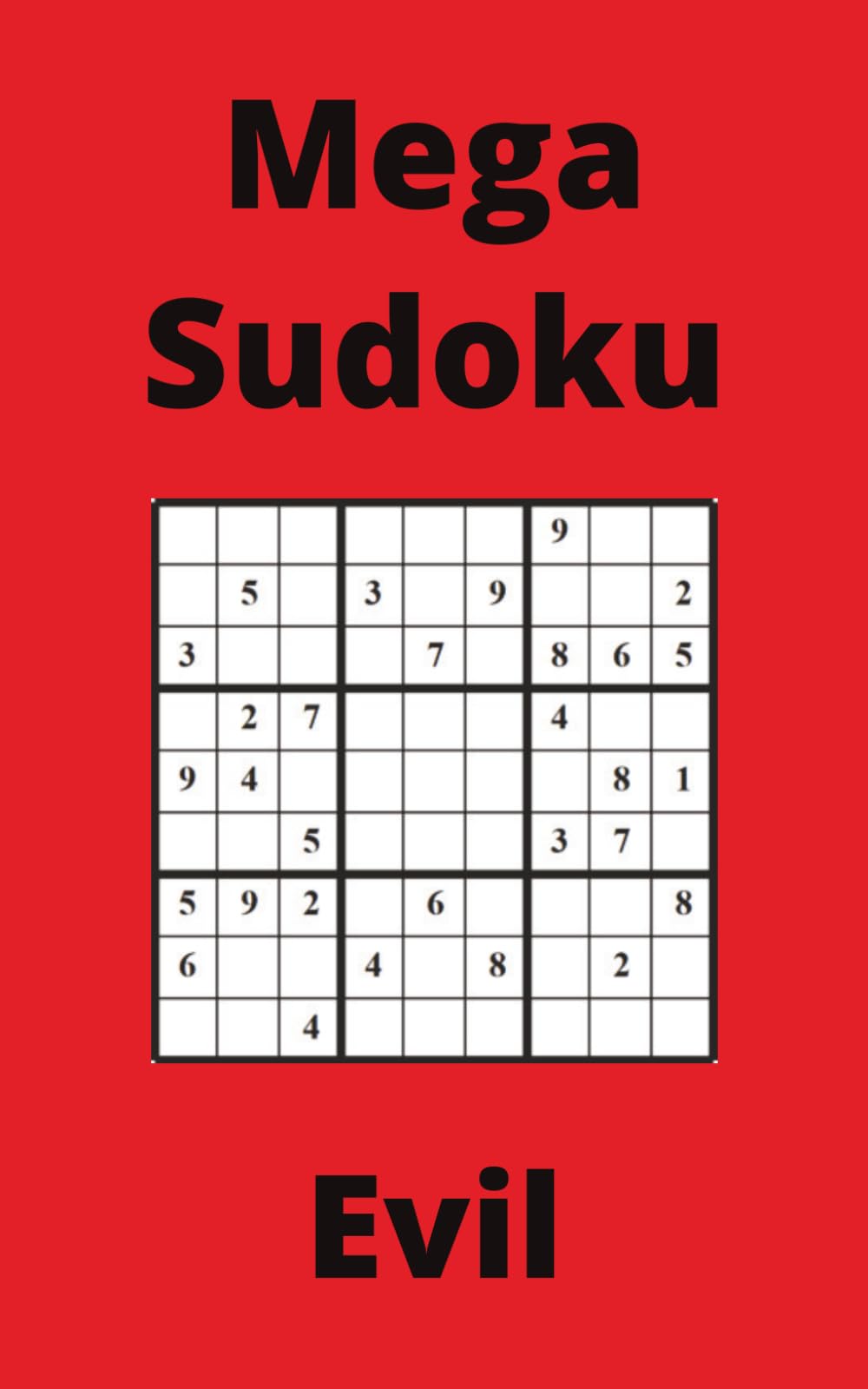 Red Mega Sudoku Book, 9x9 Puzzles, 150 Pages, 5x8, Evil