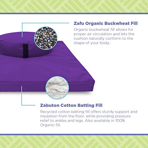 Bean Products Zafu & Zabuton Meditation Cushion, Round, Cotton Natural - Filled With Natural Cotton & Buckwheat #TOP4