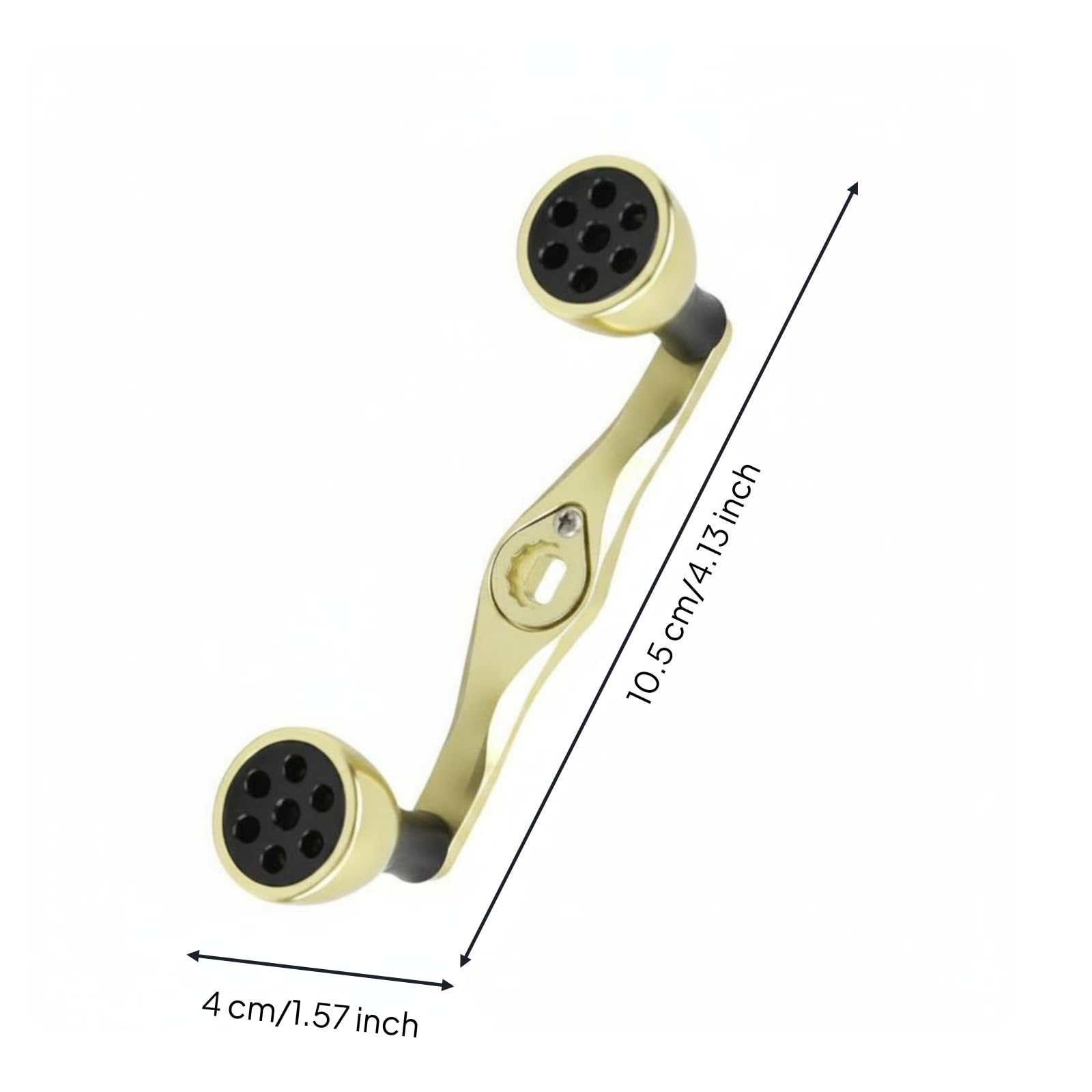 predolo 1 Pezzo Manovella Mulinello Pesca Manico Crank Pomello Metallo Impugnatura Ricambio in Lega di Alluminio Lavorata CNC per Controllo Preciso con Foro , Oro , Oro Tè , 105mm