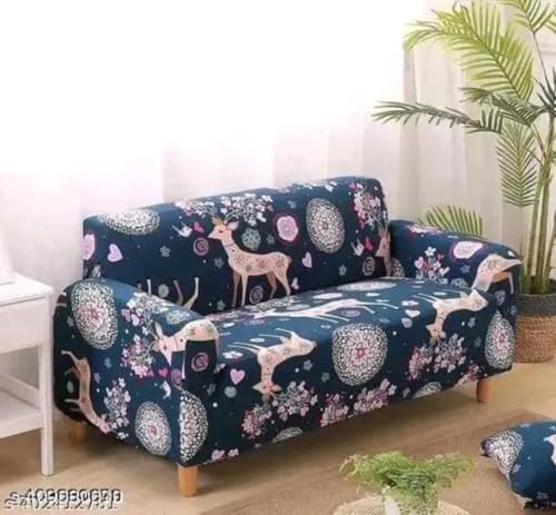 Image of HK 3 Seater Universal Elastic Sofa Cover | 360 Fully Covered Anti-Slip Washable Couch Cover Protector | 140 GSM Stretch Fit Polyester + Spandex Slipcover (180-230cm /SC-007-03)