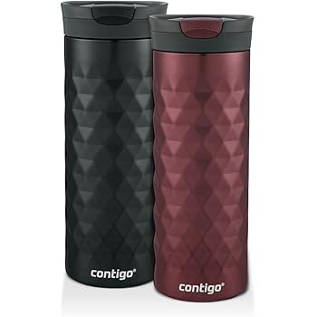 Amazon Com Contigo Snapseal Kenton Travel Mugs 20 Oz Black Spiced Wine 2 Pack Kitchen Dining