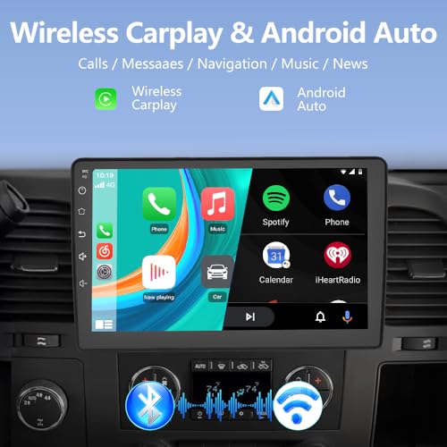 Image of 4Core 64GB Car Radio Stereo for Chevy Chevrolet Silverado Tahoe Equinox GMC Sierra Yukon with CarPlay Android Auto Backup Camera