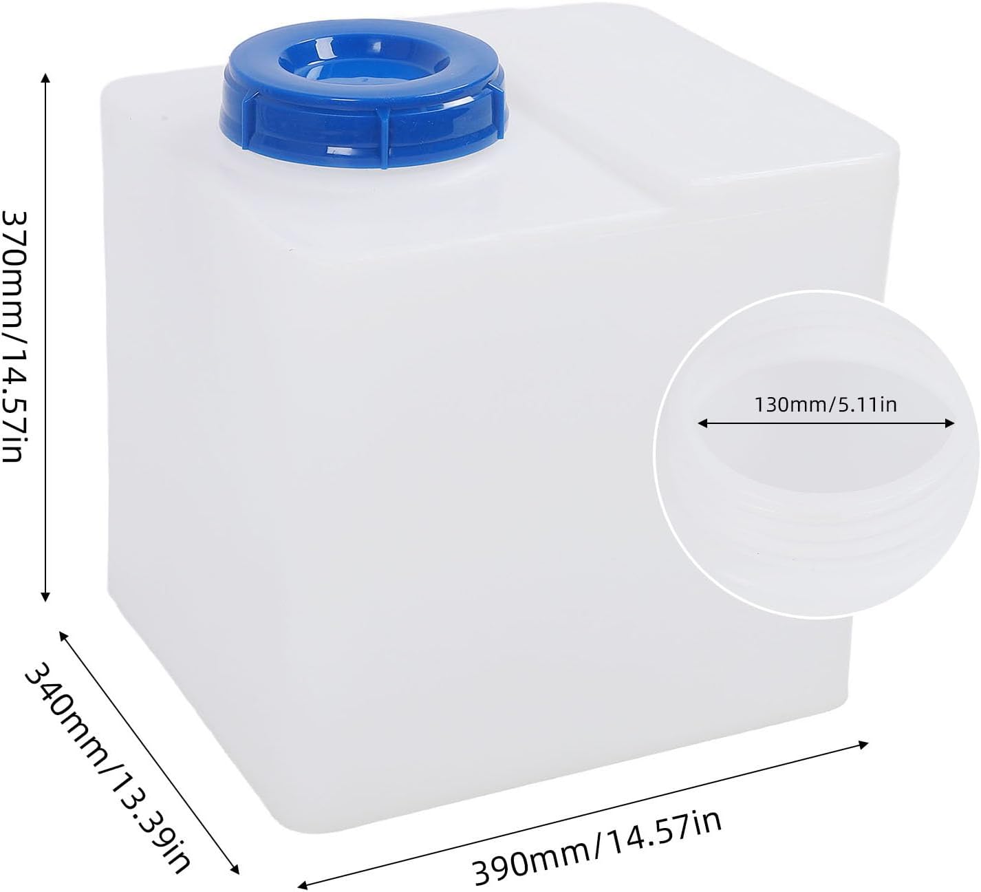 RV Water Tank, 10.5 Gallon Portable Water Storage Container, Leakproof LLDPE Water Holding Tank for RVs, with 130mm Inlet, Suitable for Boats, Yachts