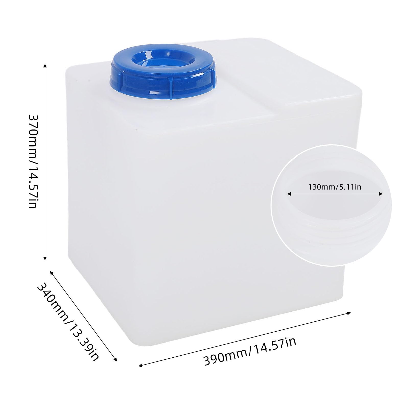 Bnineteenteam RV 40L Frischwasserbehälter, RV Frischwassertank, Auslaufsicherer LLDPE-Wassertankbehälter, Doppelter Schutz 130 Mm Einlass, für Wohnmobile, Boote, Yachten