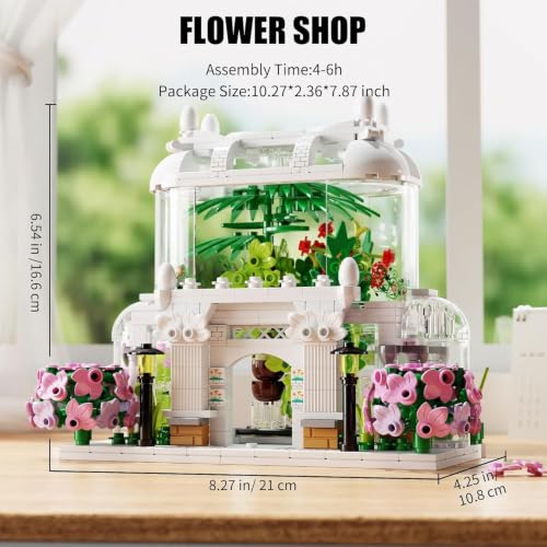 Image of SKY LINE OCEAN Flower House Building Block Set, 597+ PCS Garden House Building Toy with LED Lights, Creative Greenhouse | 5 Year Structural Warranty