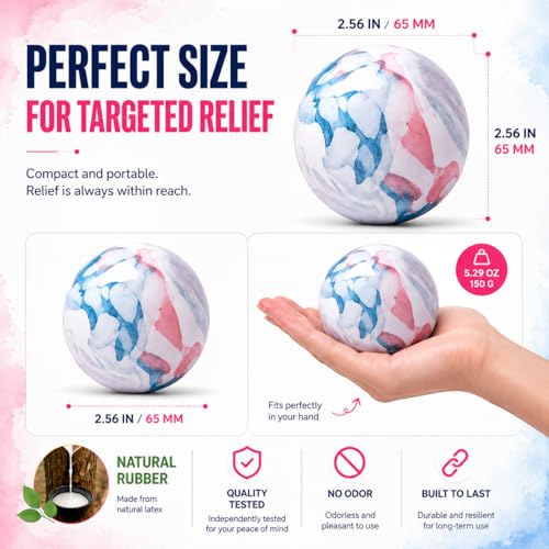 Image of FITZELAR Massage Lacrosse Balls for Myofascial Release, Quality Certification, Massage Deep Tissue for Back and Shoulder, Trigger Point Therapy, Muscle Knots, Relieving Muscle Pain (Pink.)